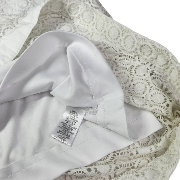 Isaac Mizrahi Live! White Lace Shift Dress Women’s XS Short Sleeve Bridal Knee - Picture 8 of 12
